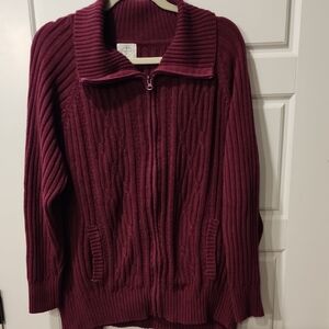 St. John's Bay Rich Burgundy Cowl Neck Sweater
